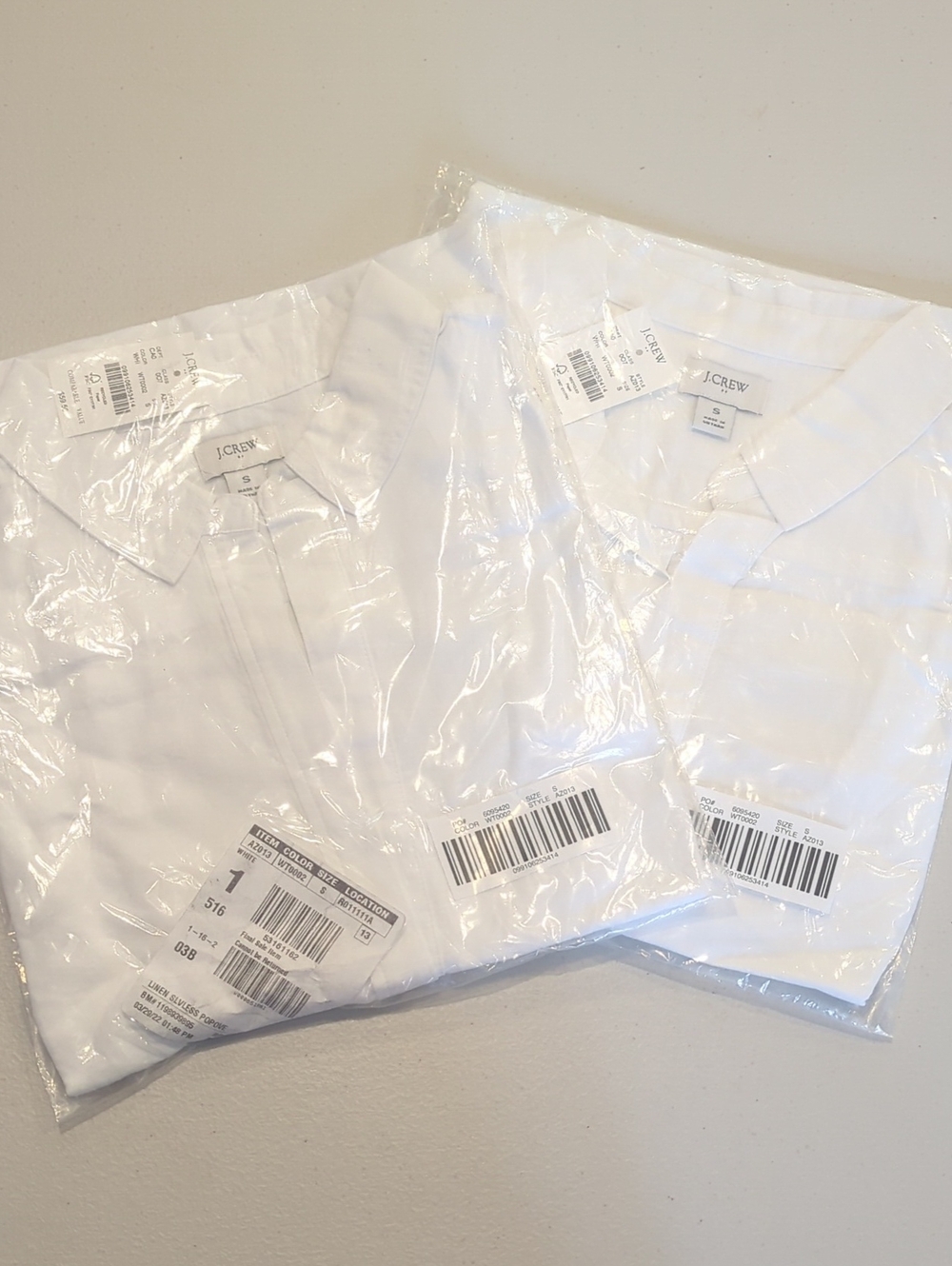 NWT BUNDLE J. Crew Linen-Cotton Sleeveless Popover Tunic Tops (Lot of 2)